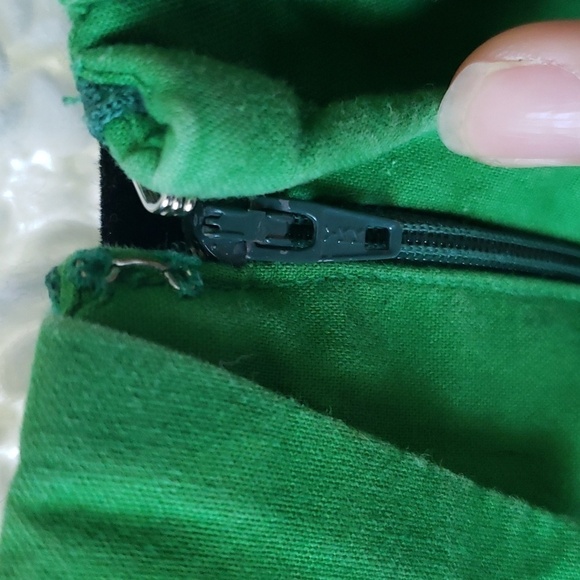 Retro Peter pan collar green dress charlie brown medium (as is) - Picture 7 of 10